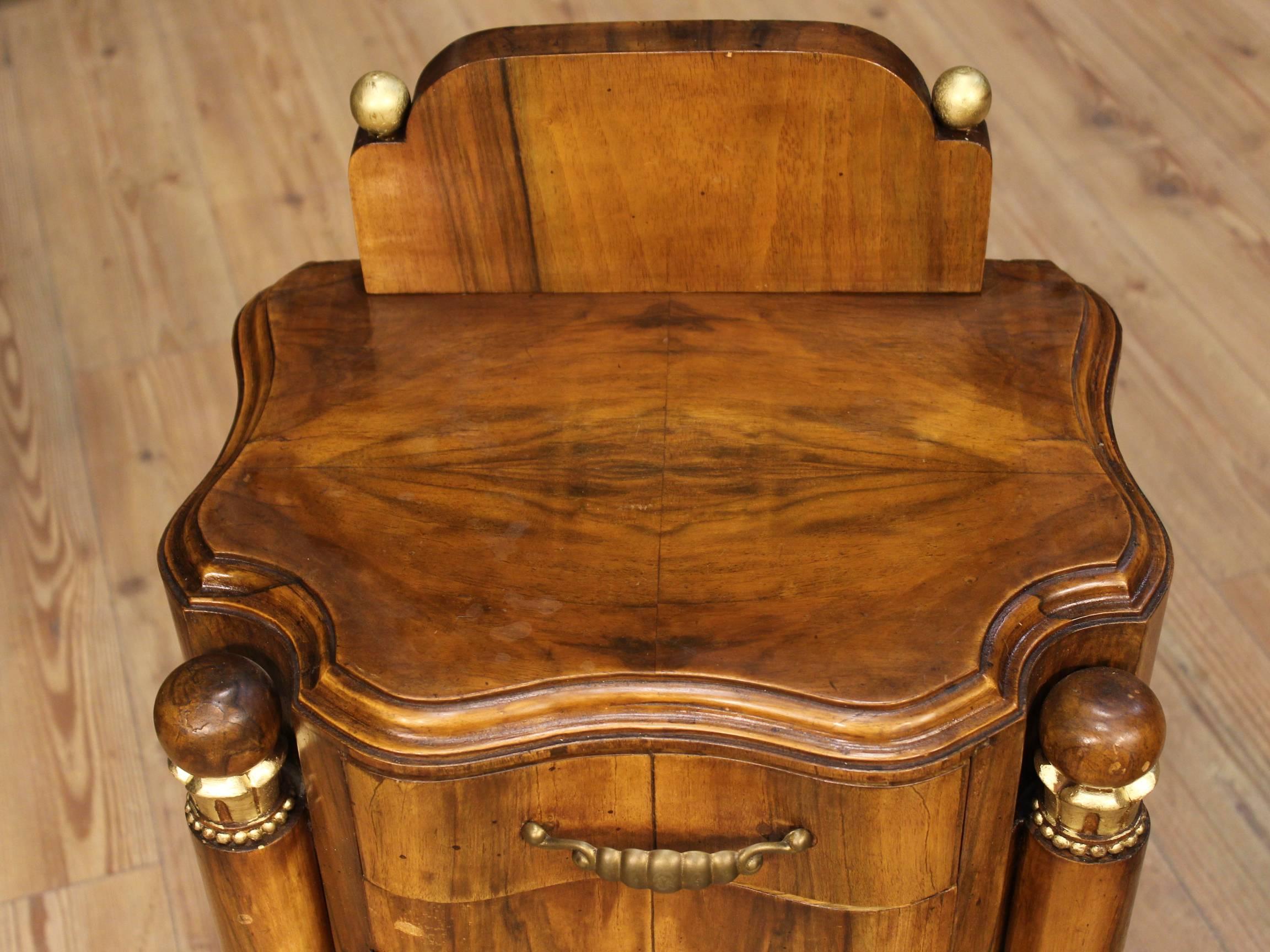 20th Century Bedside Tables Made by Walnut 1