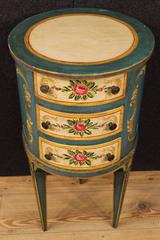 20th Century Lacquered Cylinder Bedside Table