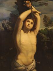 19th Century Painting Sacred Art Saint Sebastian