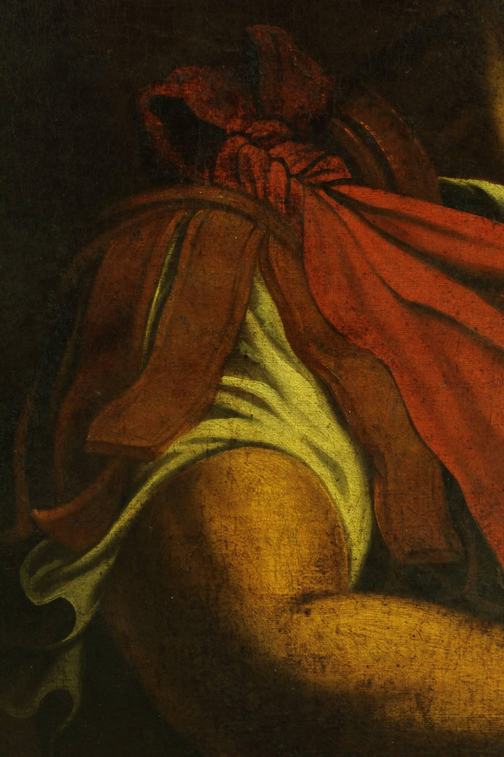 Italian 18th Century Oil on Canvas Painting of Julius Caesar