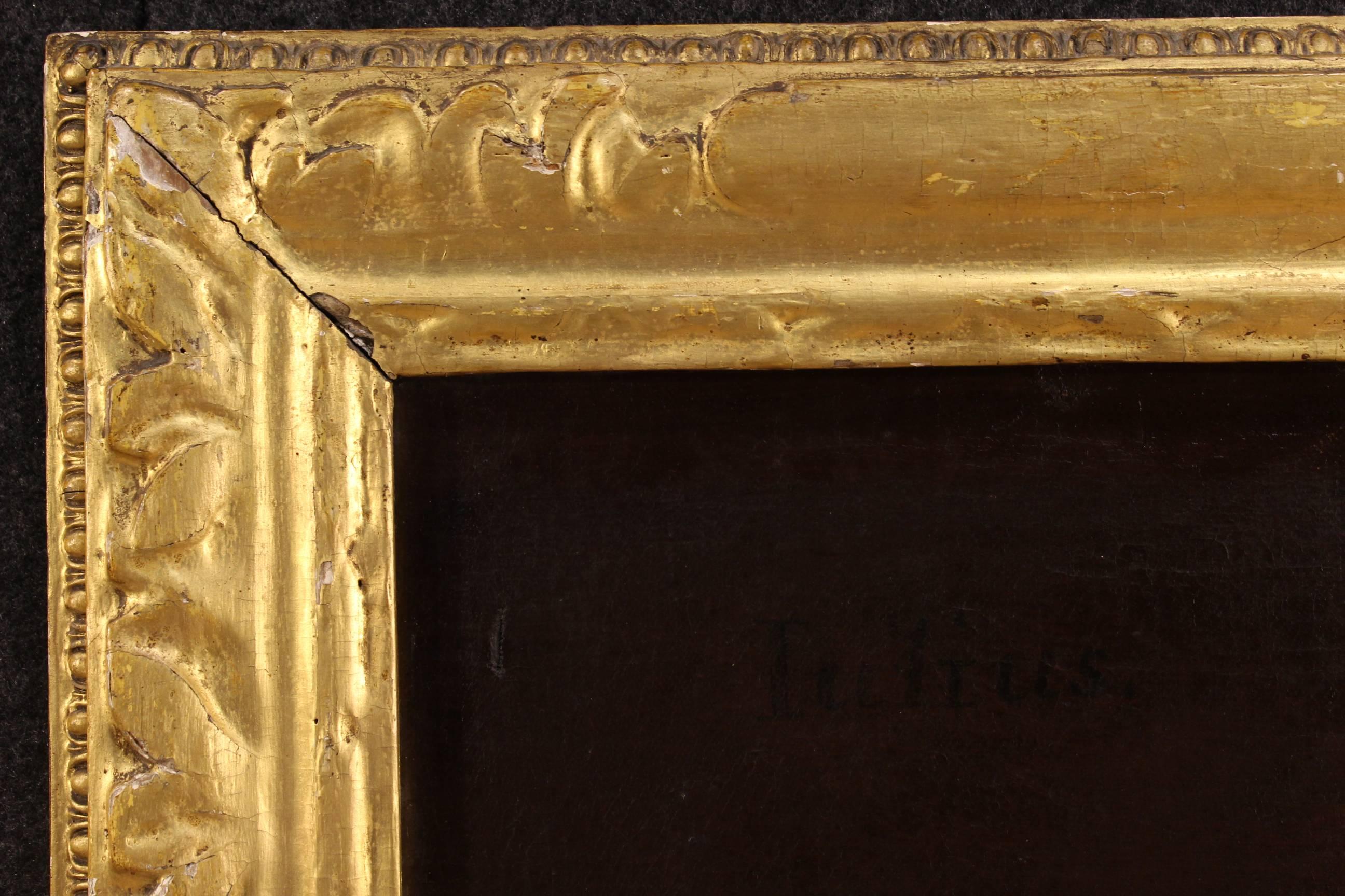 Wood 18th Century Oil on Canvas Painting of Julius Caesar