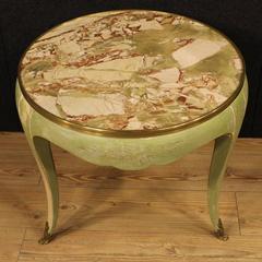 20th Century Lacquered Coffee Table with Marble Top