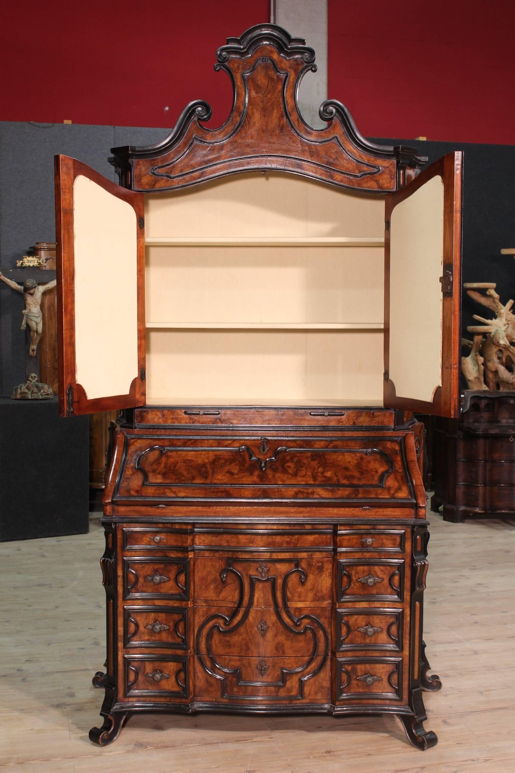 19th Century Bureau Made by Carved Walnut 3