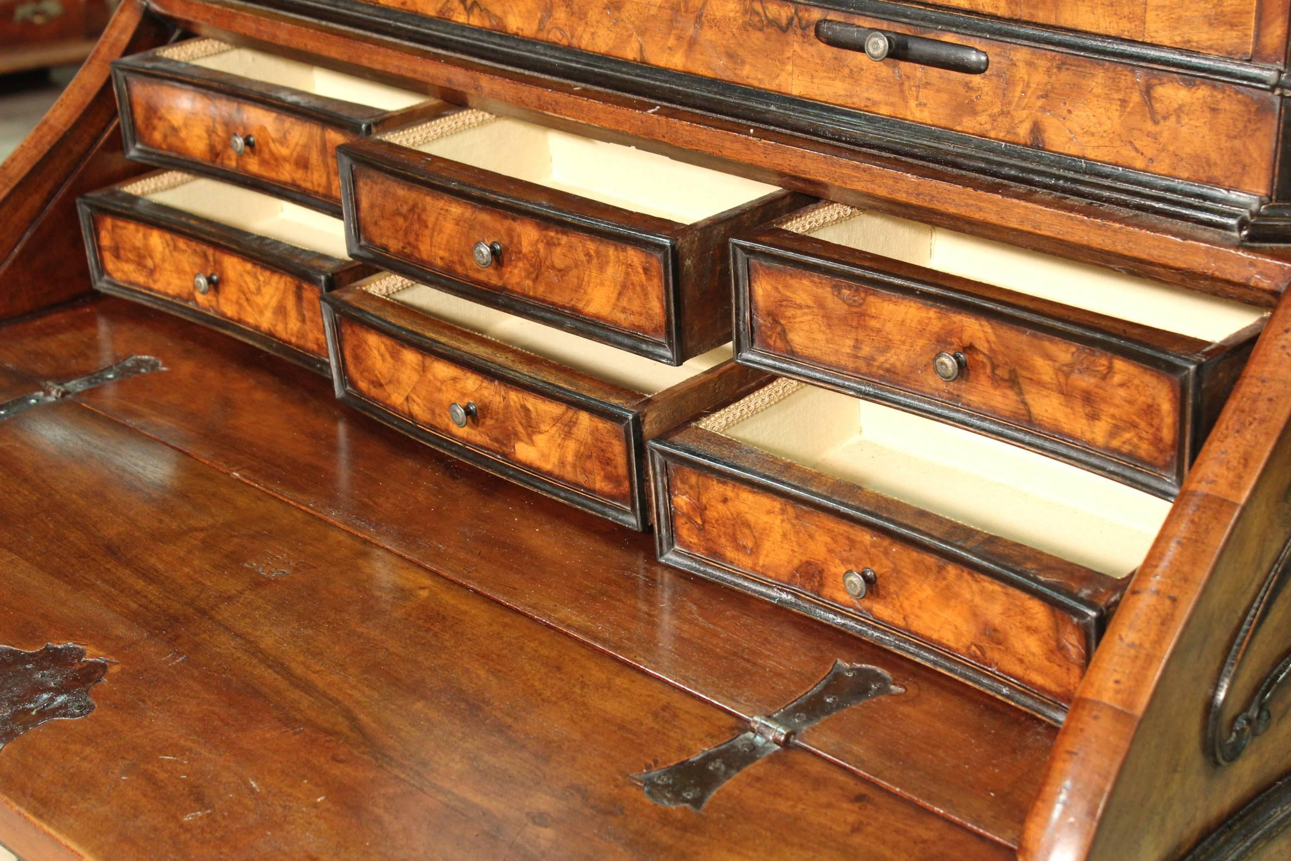 Burl 19th Century Bureau Made by Carved Walnut