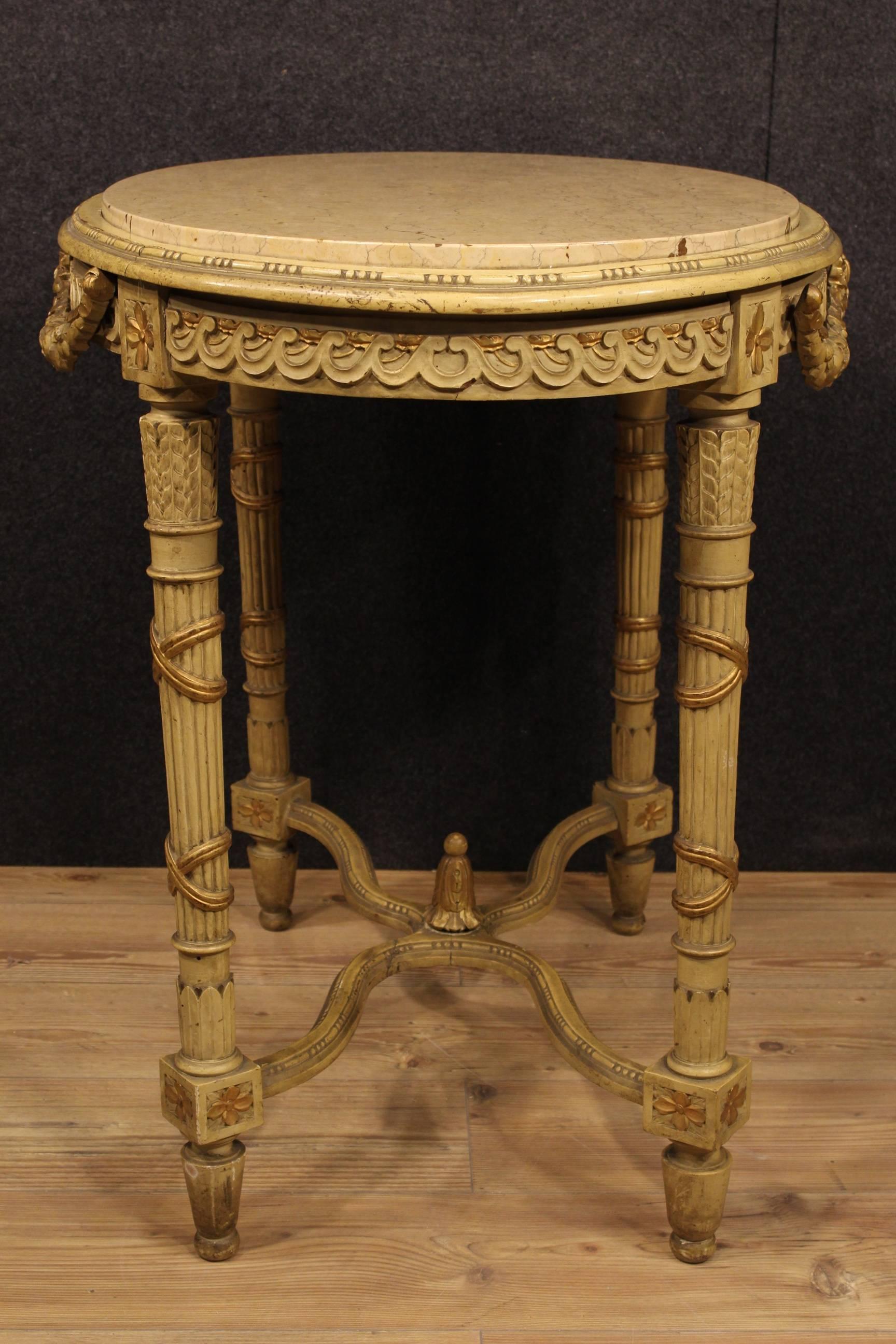 Lacquered 19th Century French Coffee Table in Louis XVI Style