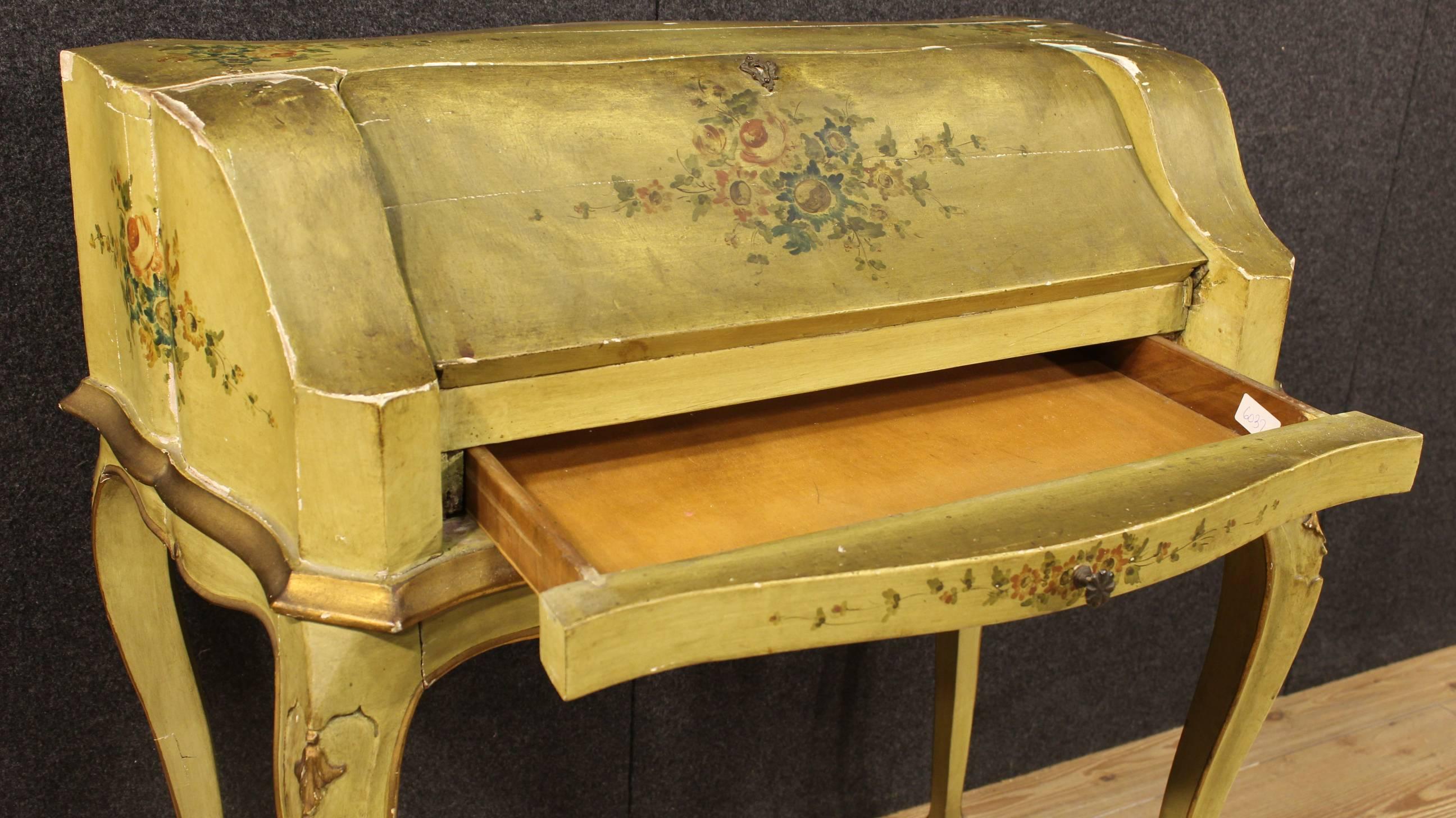 20th Century Venetian Lacquered Bureau 4