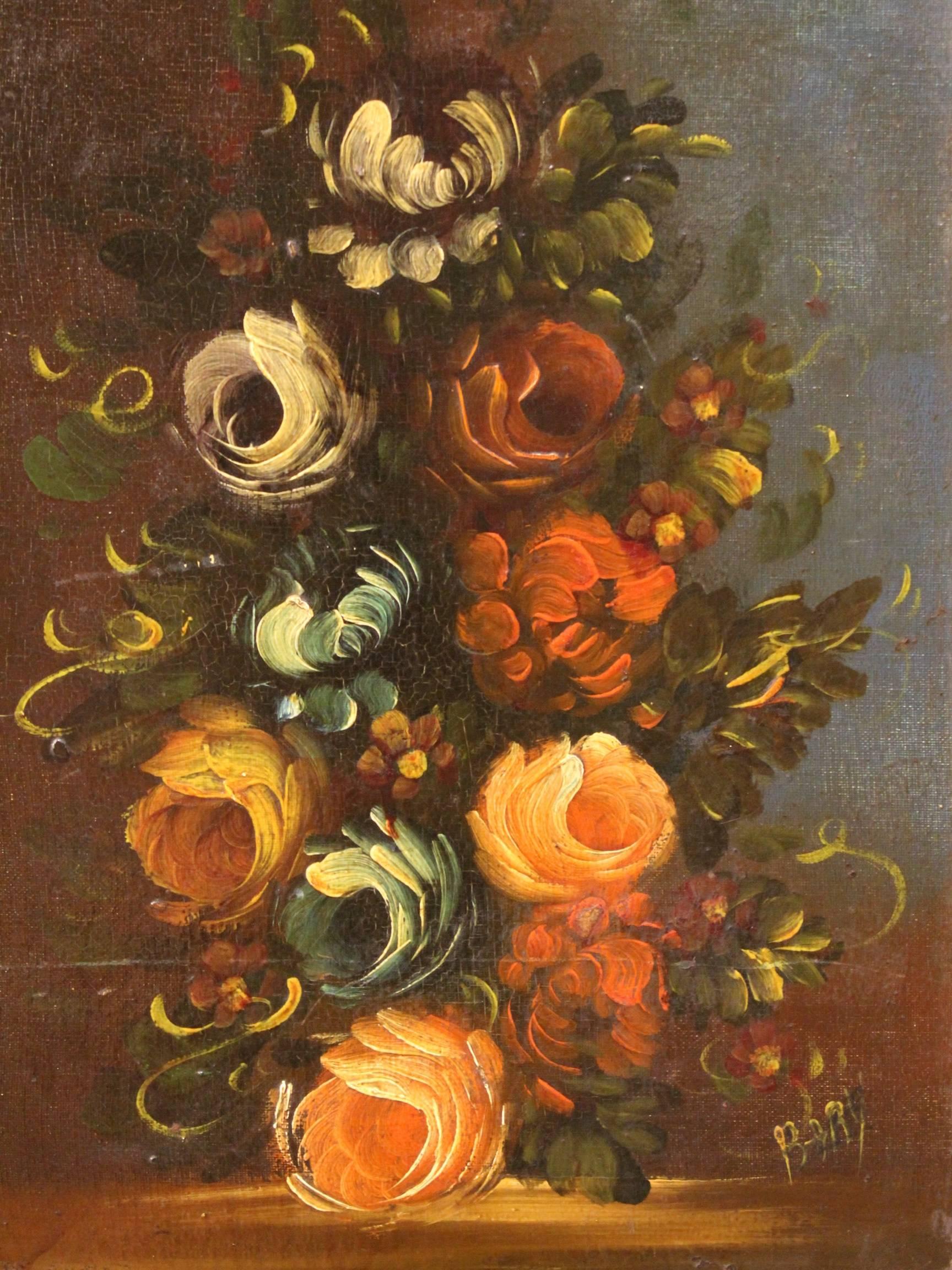 Lovely Italian painting of the second half of the 20th century. Work oil on cardboard depicting pleasant still life with flowers of good painter's hand. Painting of small extent that can be easily placed into different parts of the house signed