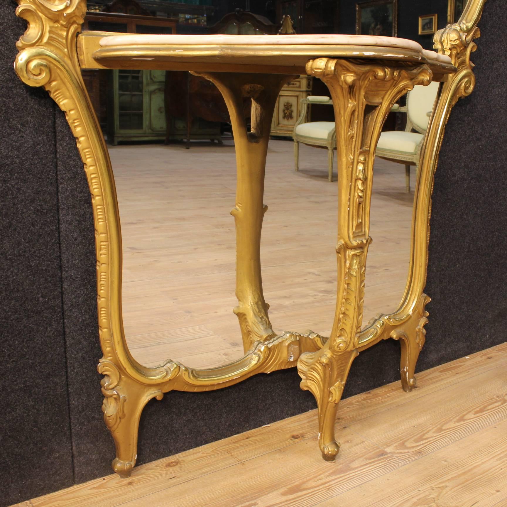20th Century Italian Gilded Cheval Mirror In Good Condition In Vicoforte, Piedmont
