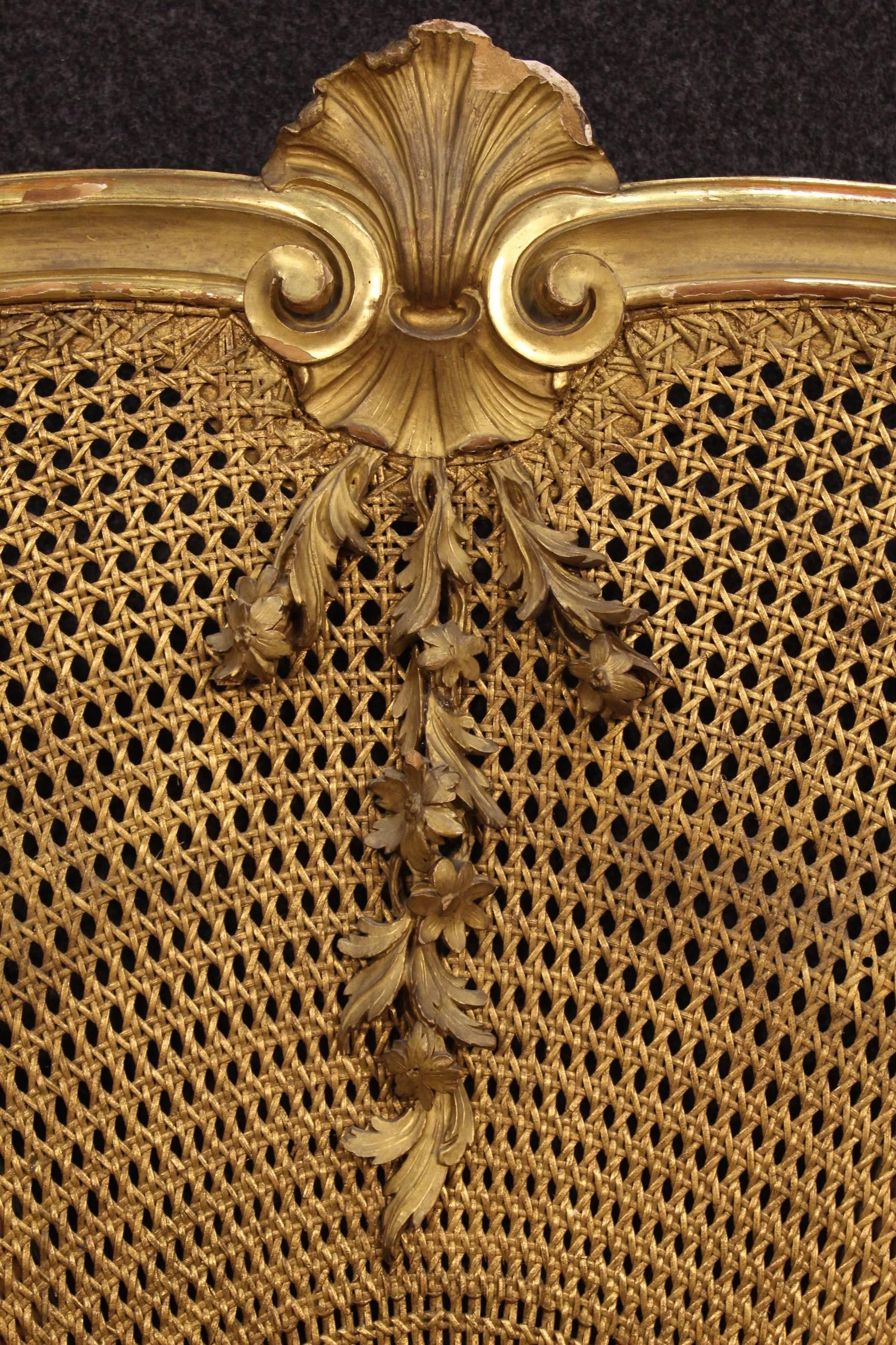 20th Century Italian Gilded Bed In Fair Condition In Vicoforte, Piedmont