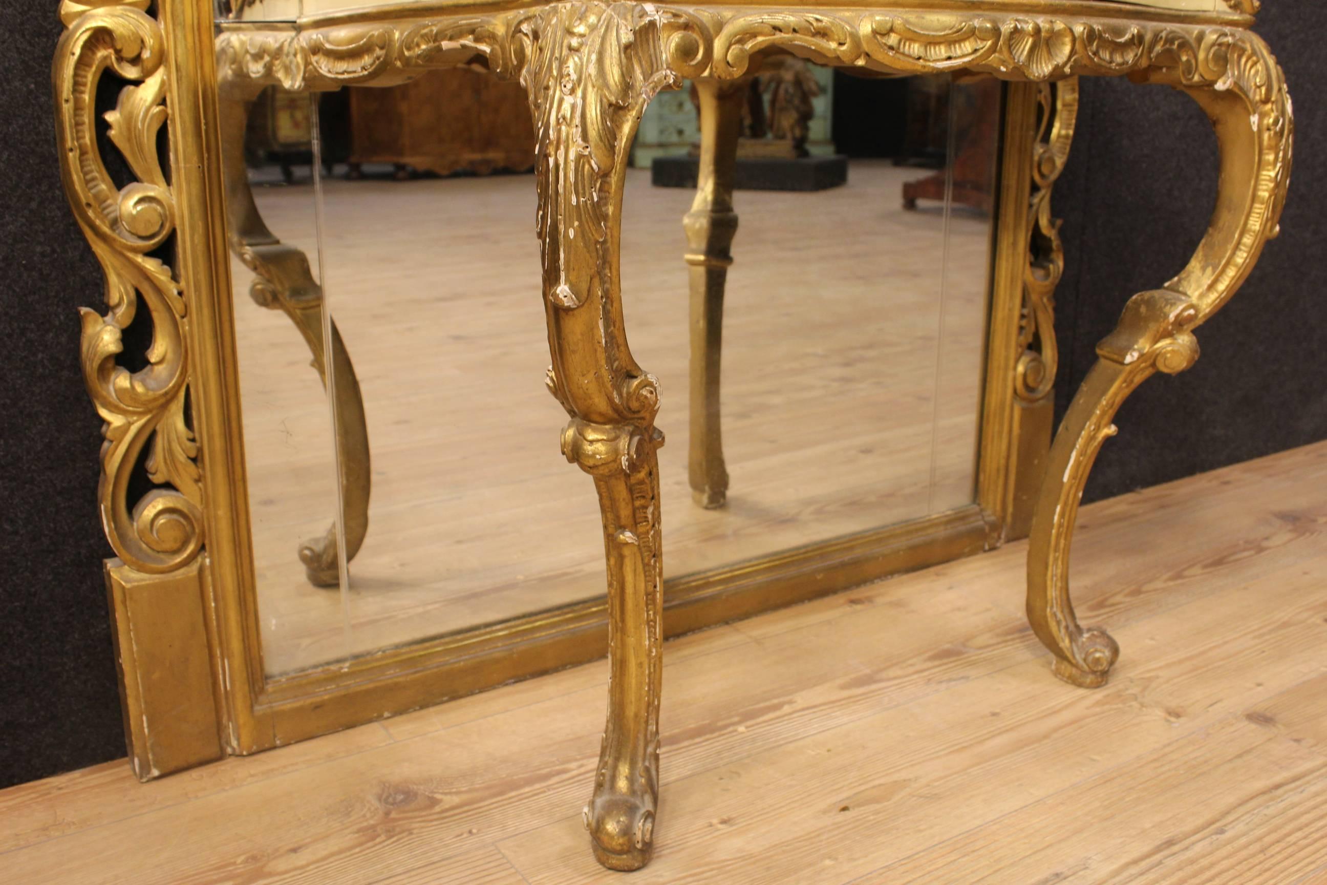 20th Century French Console Table with Mirror 1