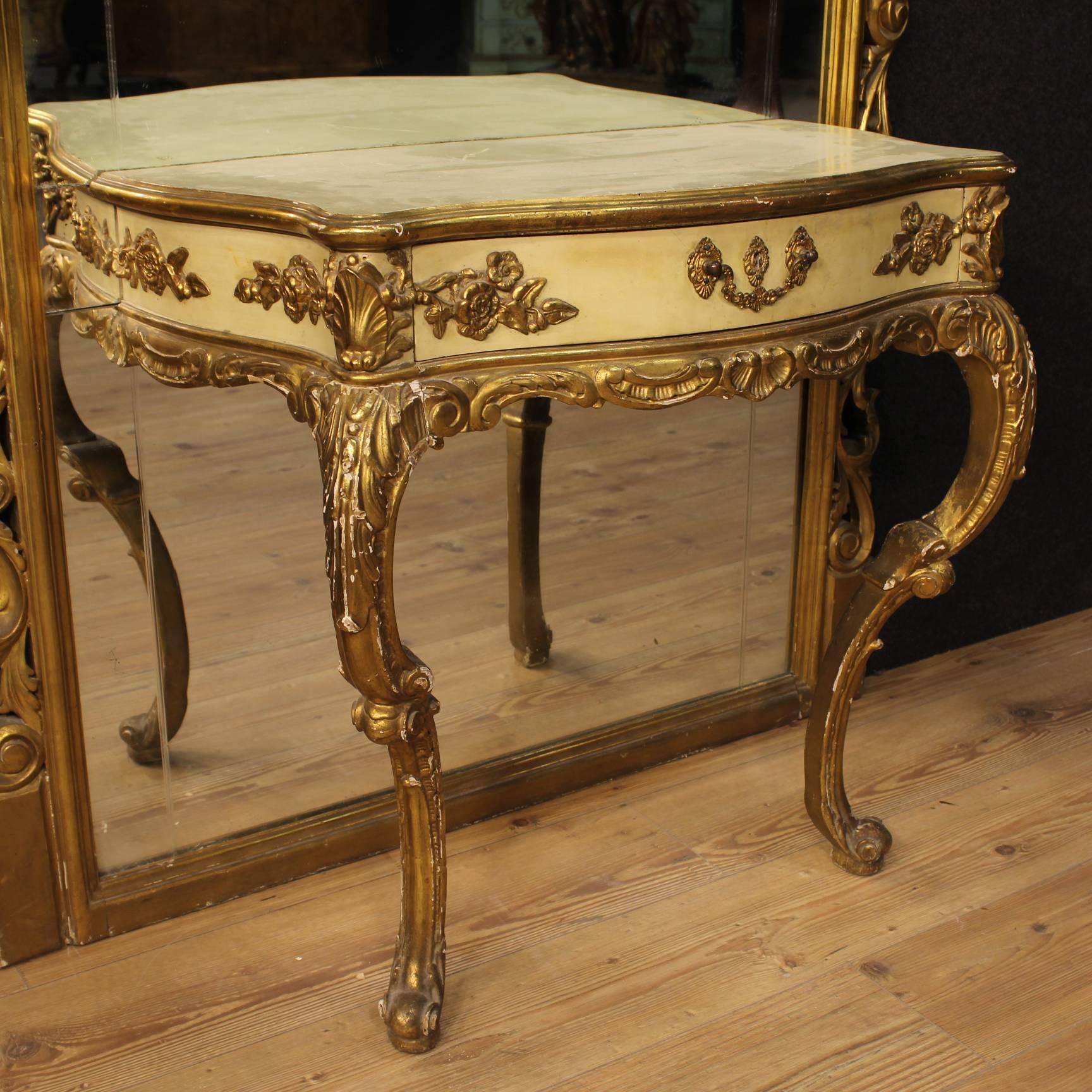 20th Century French Console Table with Mirror 2