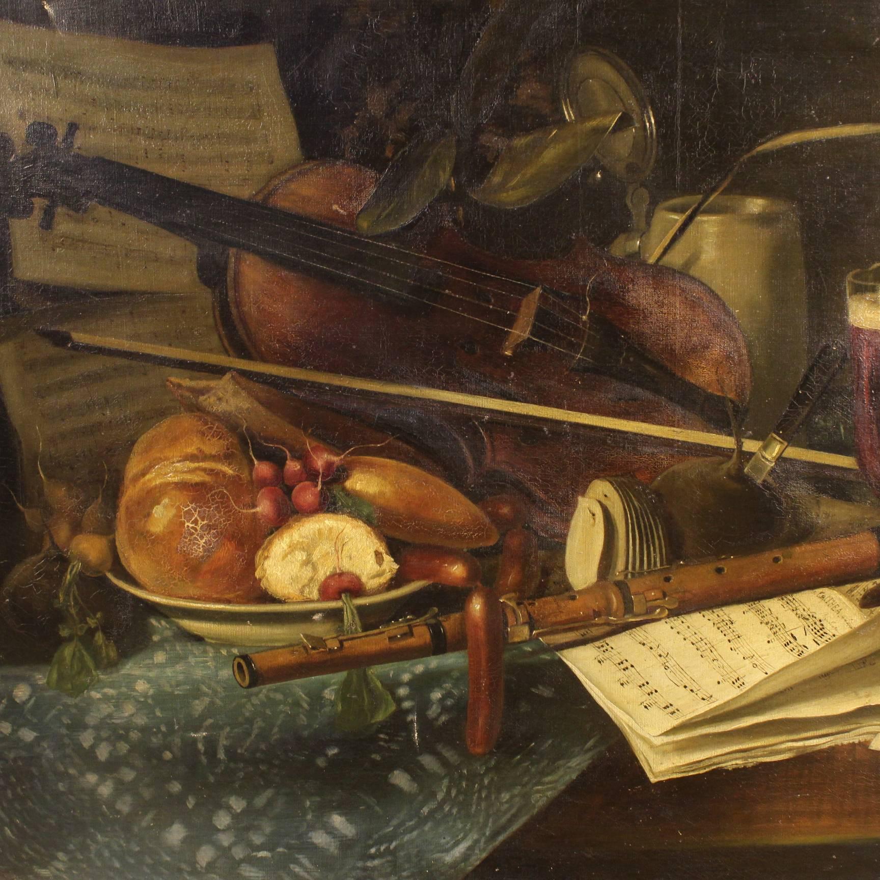 19th Century Painting Signed and Dated Math Bauer, 1882 In Good Condition In Vicoforte, Piedmont