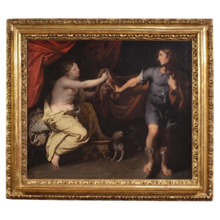 17th-century French oil-on-canvas painting of Joseph and Potiphar's Wife, 1670