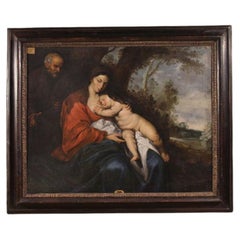 17th-century Flemish oil painting on canvas, *Rest on the Flight into Egypt*, 1660