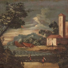 18th Century Oil on Canvas Italian Seascape Painting, 1780