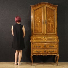 20th Century Inlaid Wood Italian in Louis XV Style Trumeau Desk, 1960s