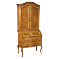 20th Century Inlaid Wood Italian in Louis XV Style Trumeau Desk, 1960s