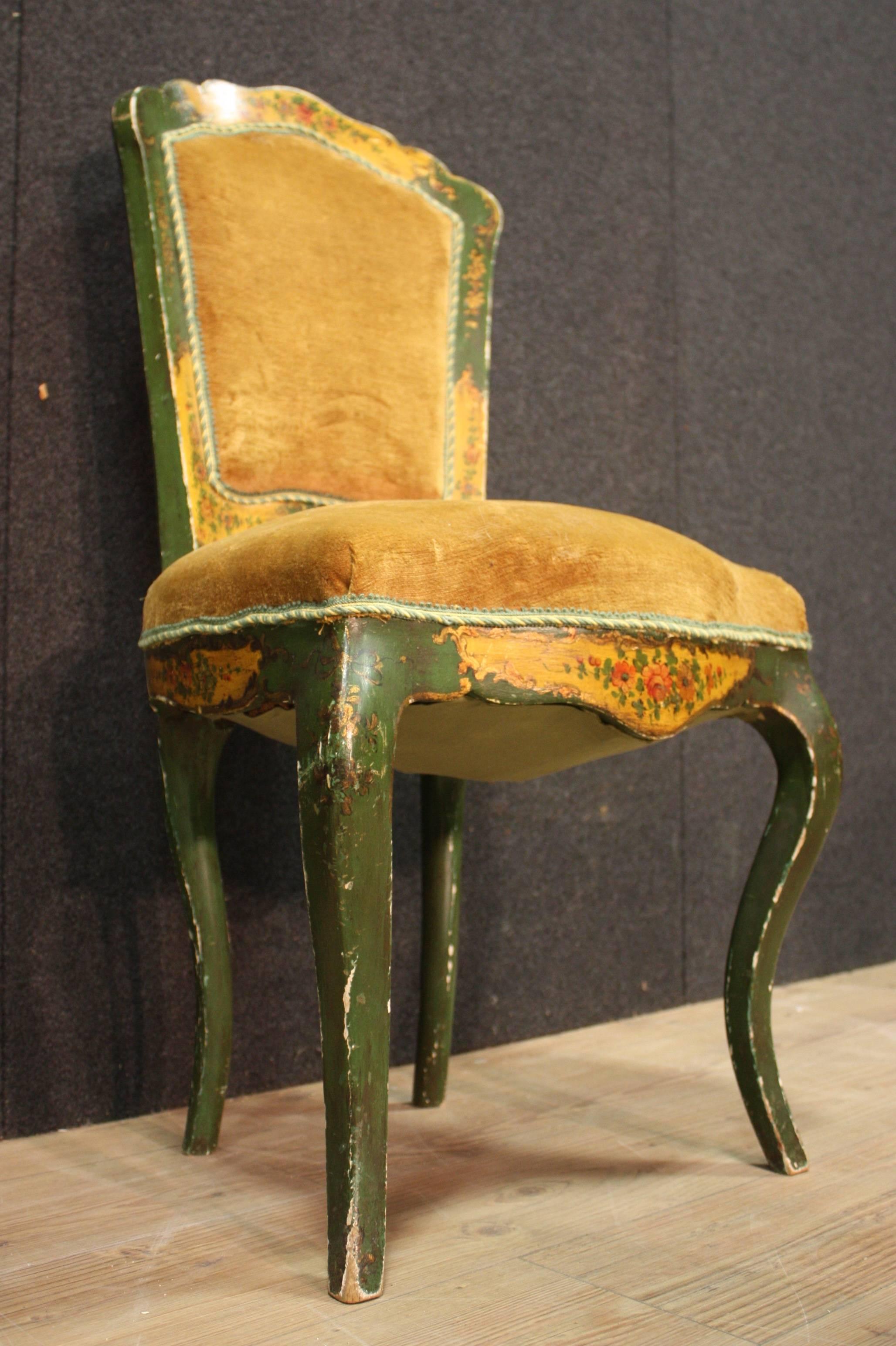 20th Century Pair of Venetian Lacquered and Gilded Chairs 2