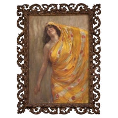 Oil painting on canvas, signed by A. Mazza, 1912; portrait of an Oriental woman.