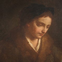 Antique oil-on-canvas portrait, 17th century.