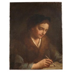 Antique oil-on-canvas portrait, 17th century.