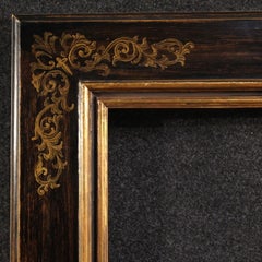 Tuscan carved, painted, and gilded wooden frame, 20th century, mirror painting
