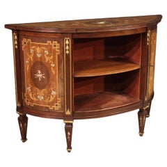 20th Century Inlaid Wood Italian Louis XVI Style Half Moon Sideboard, 1950s