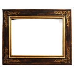 Carved, gilded, and painted wooden Tuscan frame, paintings and mirrors, 1970