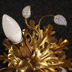 1980s Banci Florence Florentine-style ceiling light/wall sconce, metal and glass