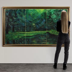 20th-Century Oil-on-Canvas Italian Landscape Painting, Signed and Dated, 1993
