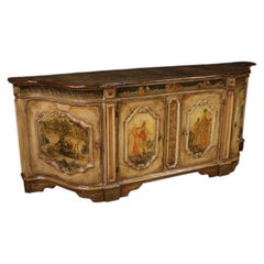 20th Century Lacquered and Painted Wood Venetian Sideboard, 1950s