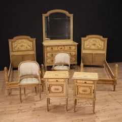 Commode italienne de style Louis XVI en bois laqué du XXe siècle, avec miroir, 1960