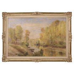 20th Century Oil on Masonite Italian Landscape Painting Signed A. Corradi, 1950