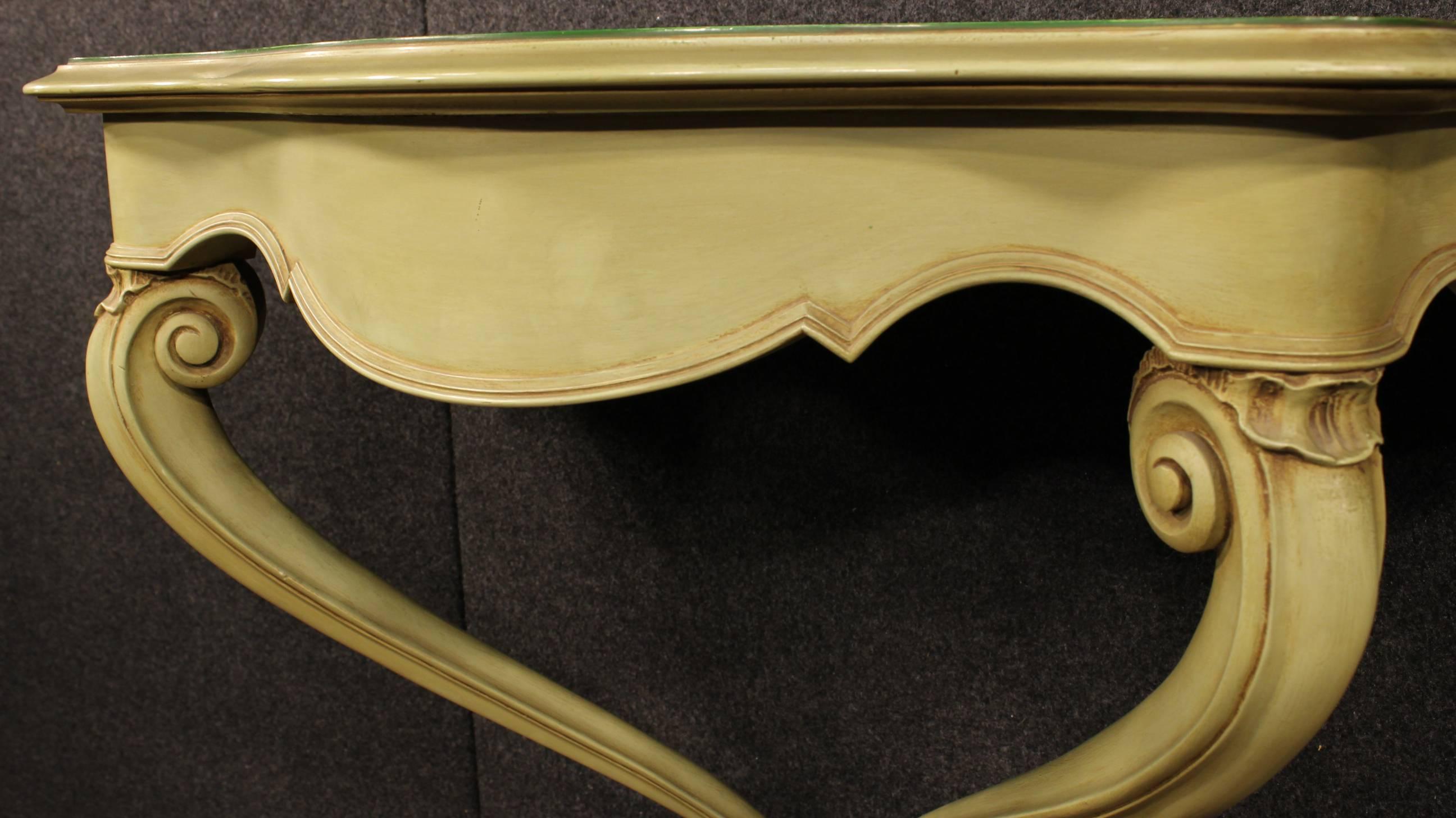 20th Century Venetian Lacquered and Painted Console Table 4