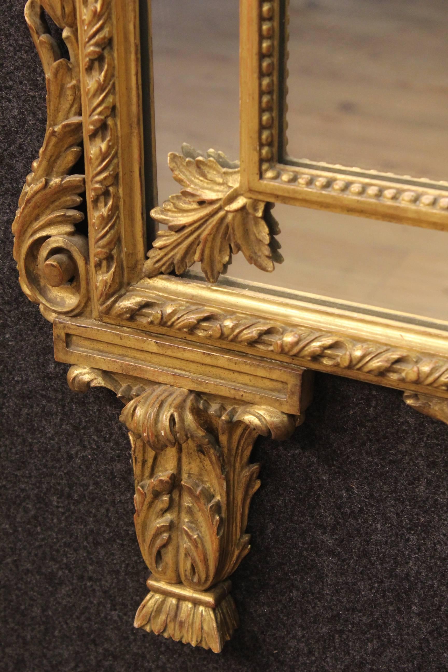 20th Century Italian Golden Mirror in Louis XVI Style 2