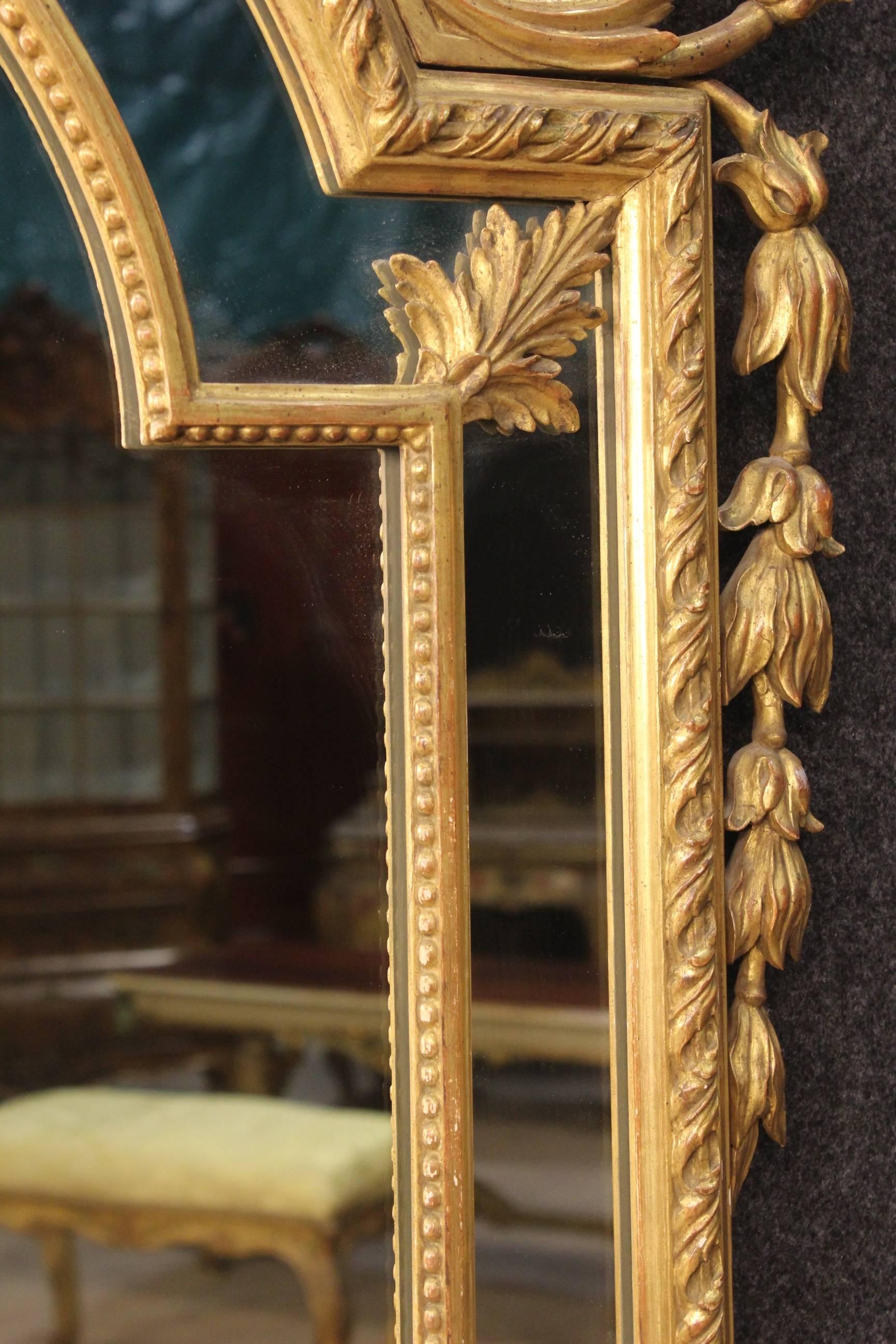 20th Century Italian Golden Mirror in Louis XVI Style 5