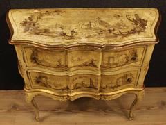 20th Century Venetian Lacquered, Painted and Gilded Dresser
