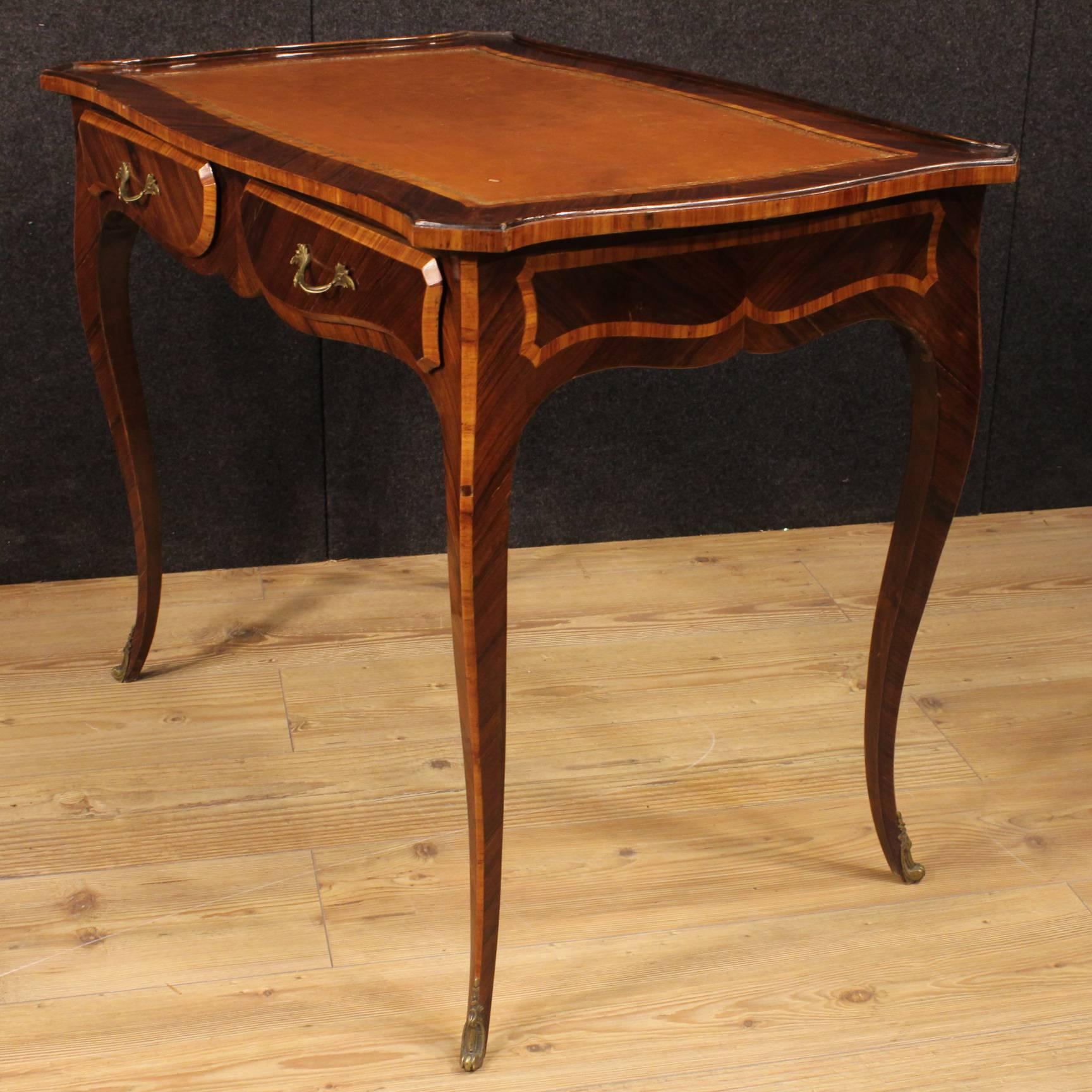Gilt 20th Century Little Genoese Writing Desk in Rosewood