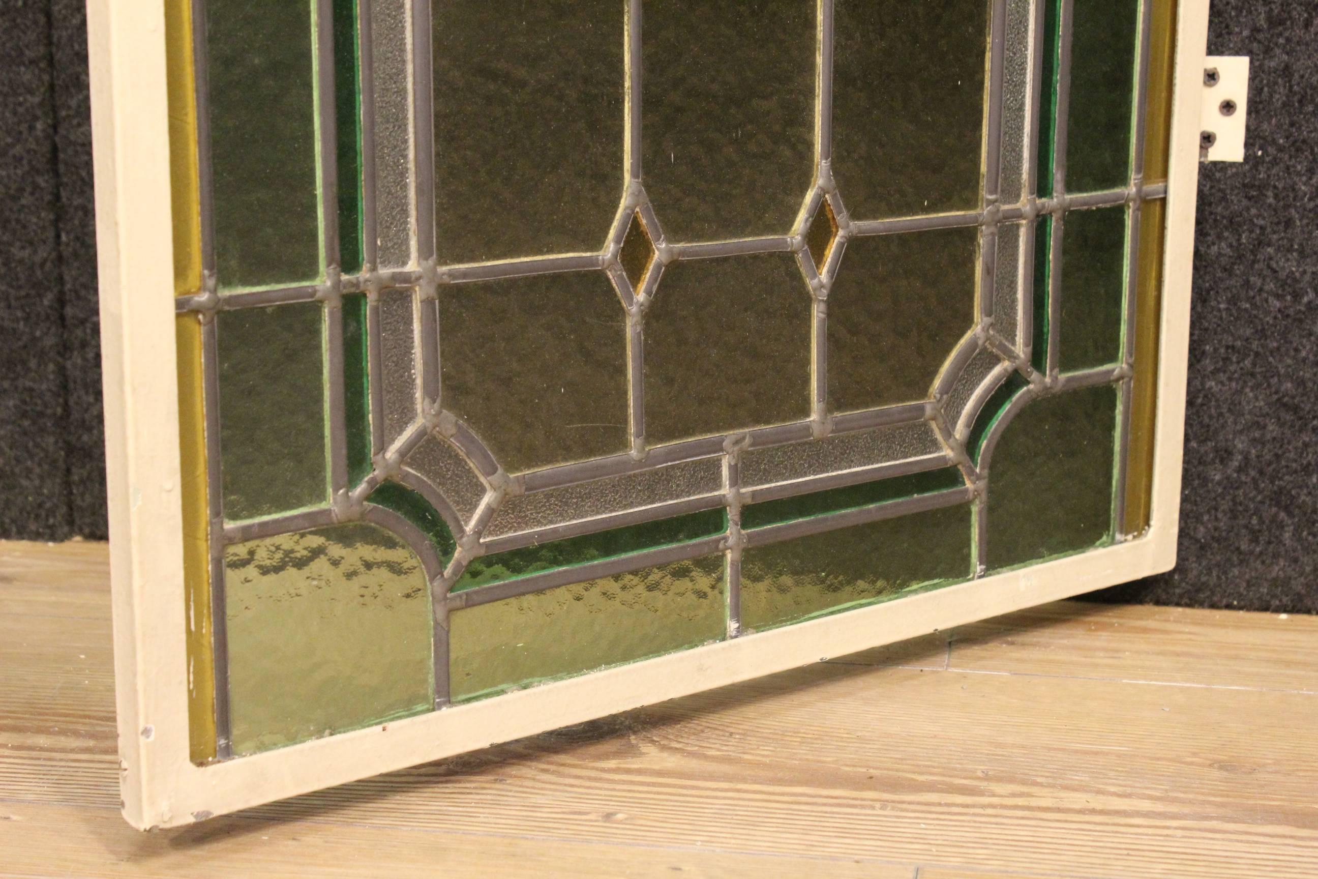 20th Century Pair of Italian Colored Glass Windows 5