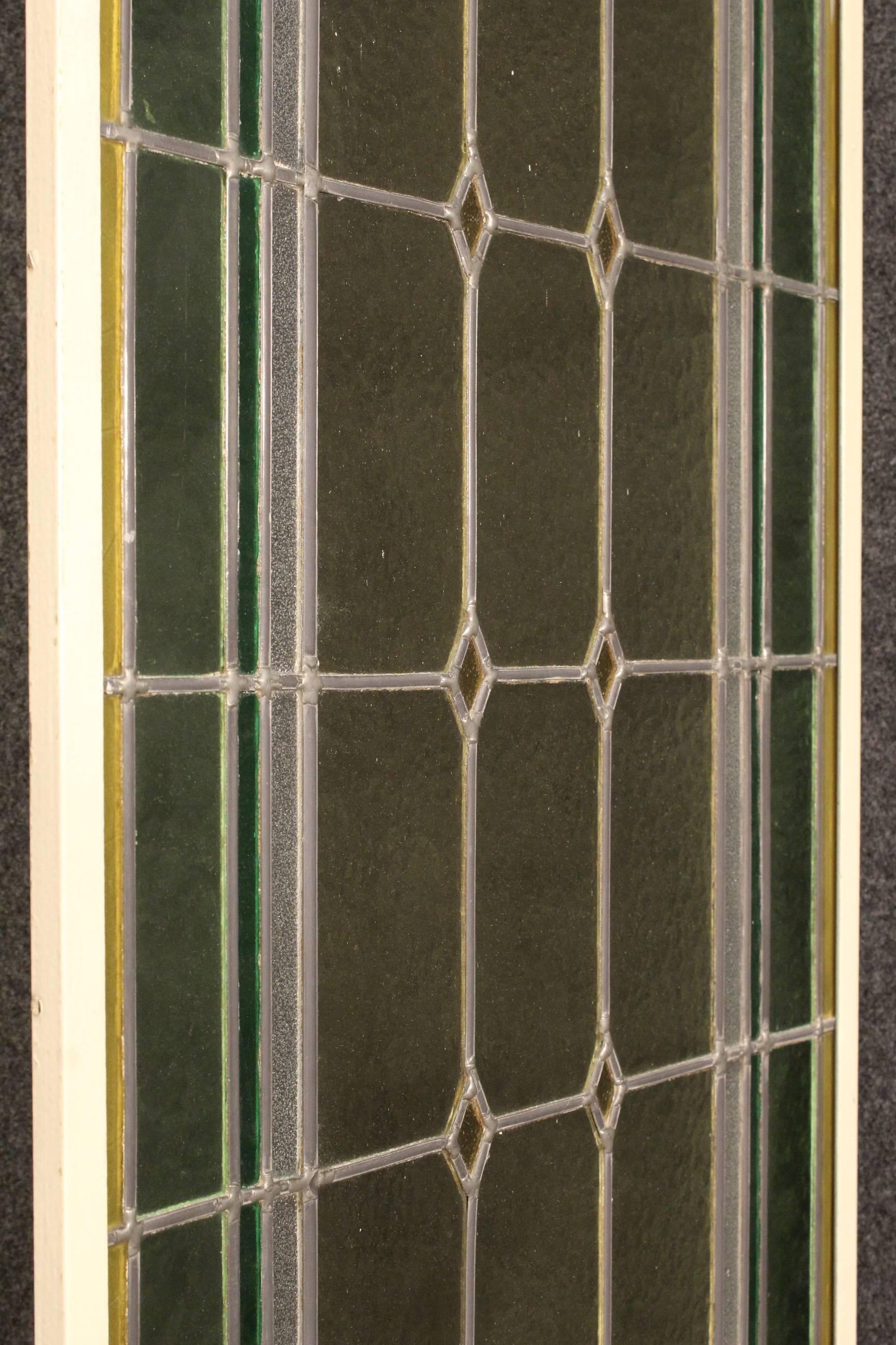 20th Century Pair of Italian Colored Glass Windows 6