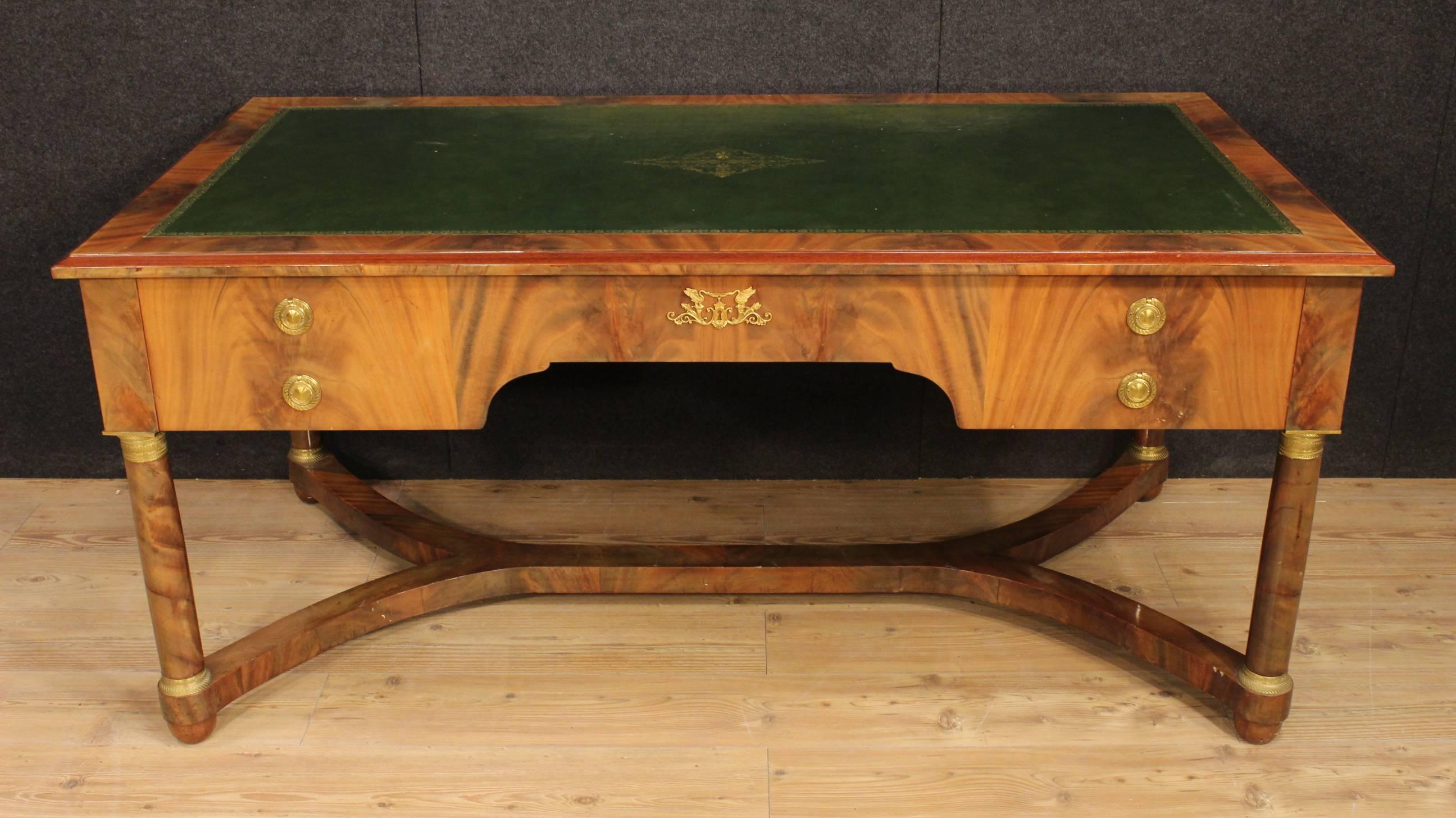 Brass 20th Century French Desk in Empire Style