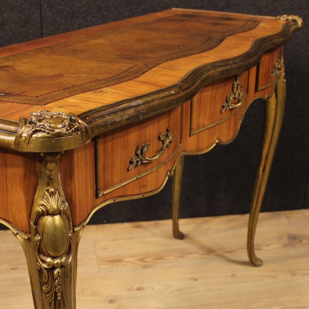 French Console Table in Rosewood With Gilt Bronzes From 20th Century In Good Condition In Vicoforte, Piedmont