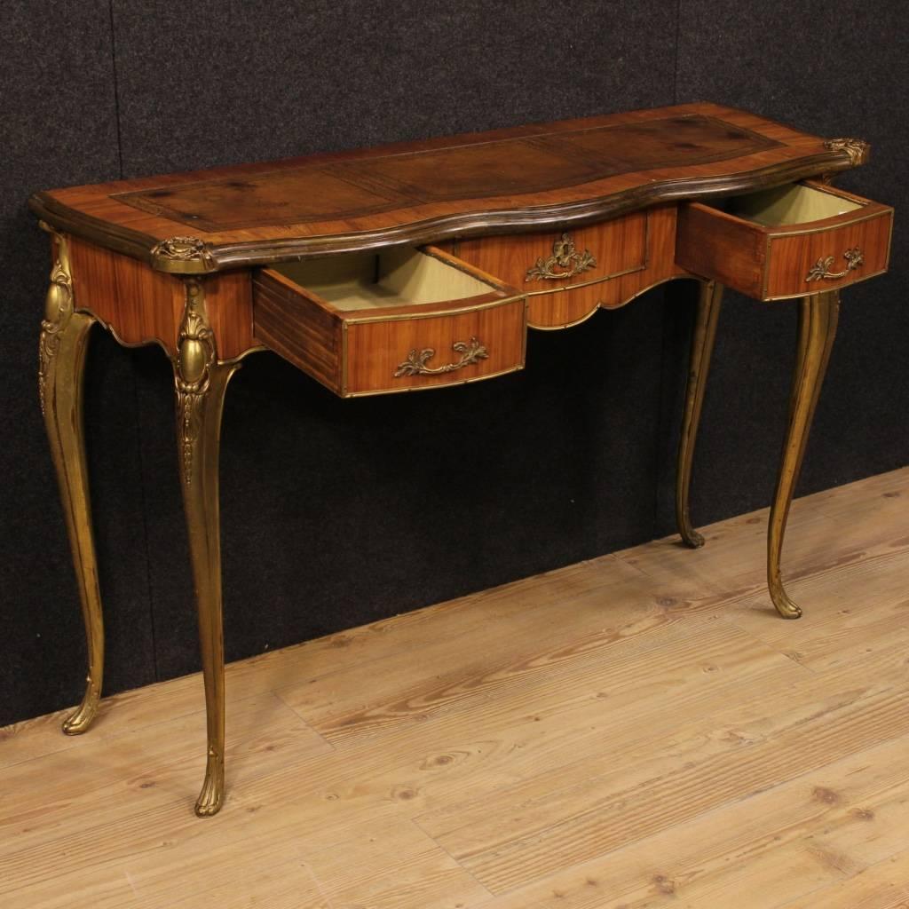 French Console Table in Rosewood With Gilt Bronzes From 20th Century 4