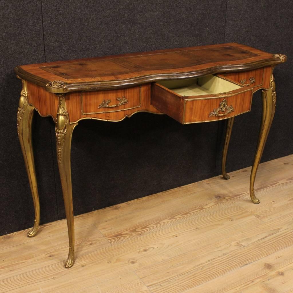 French Console Table in Rosewood With Gilt Bronzes From 20th Century 5
