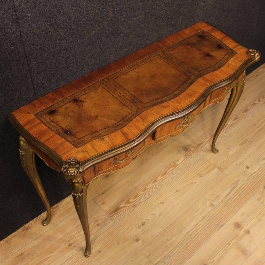 French Console Table in Rosewood With Gilt Bronzes From 20th Century 6