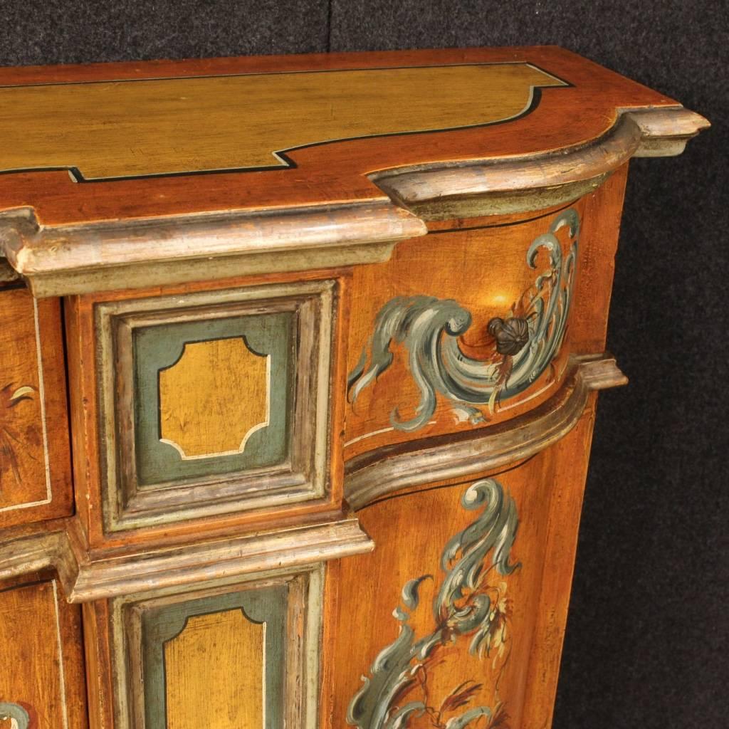 20th Century, Venetian Lacquered and Painted Sideboard 1