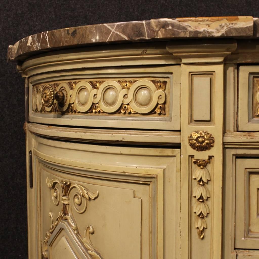 20th Century Italian Lacquered Demilune Dresser In Good Condition In Vicoforte, Piedmont