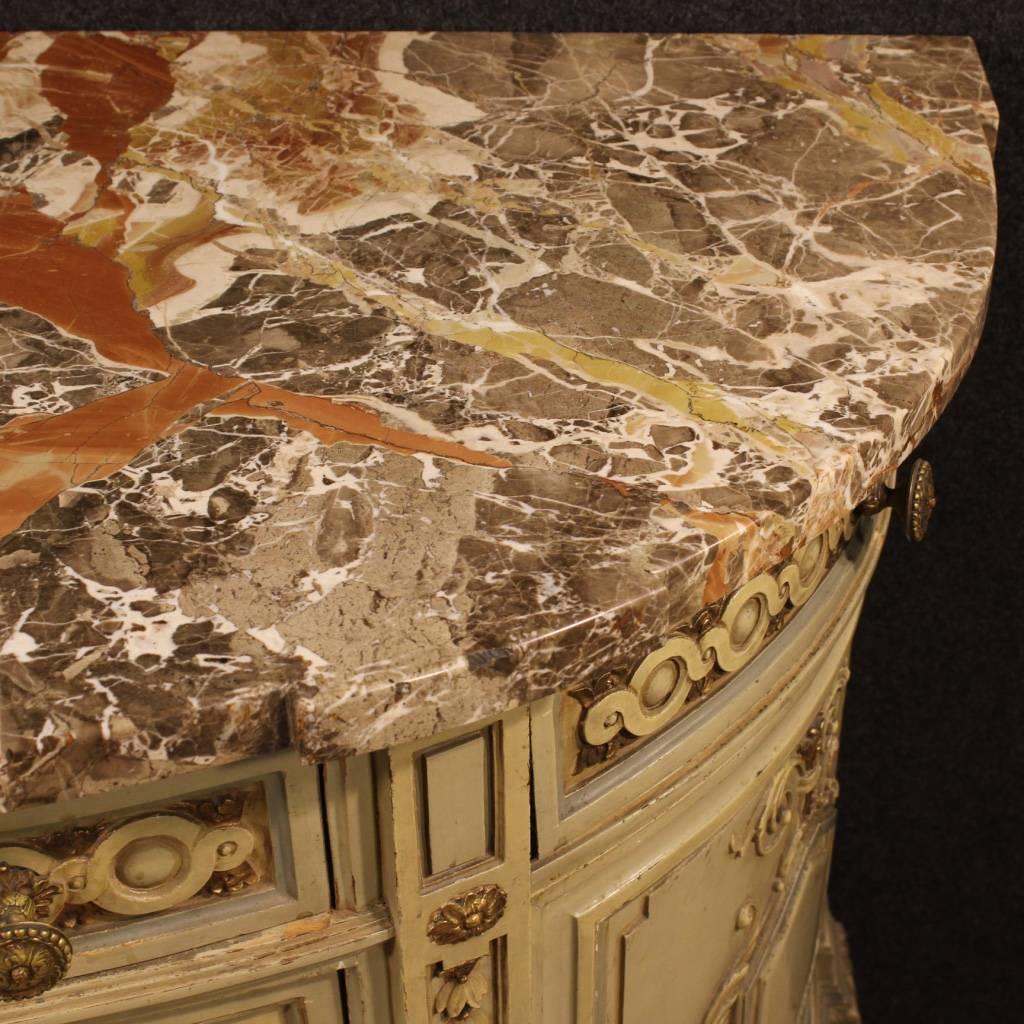 Bronze 20th Century Italian Lacquered Demilune Dresser