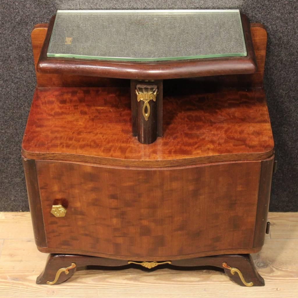 Gilt 20th Century Pair of French Bedside Table in Art Deco Style