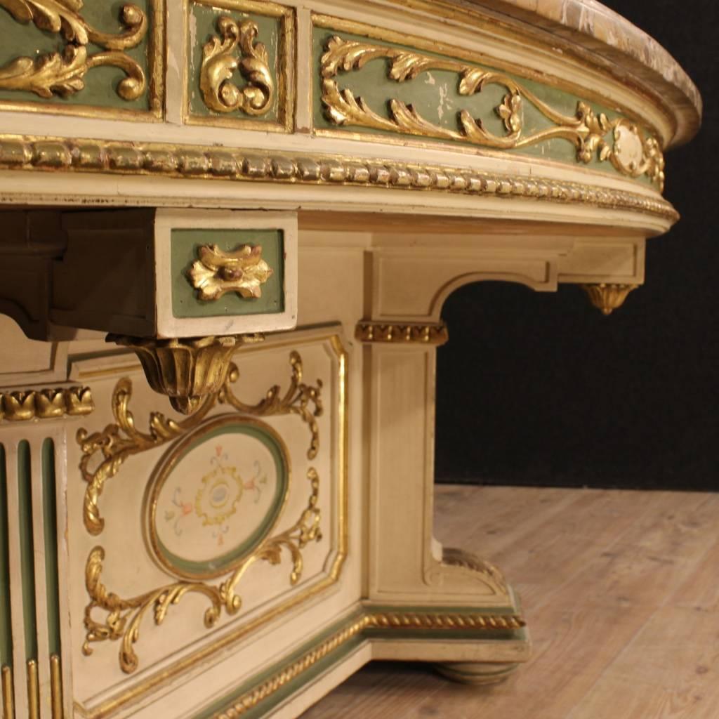 20th Century Italian Lacquered and Gilded Table In Good Condition In Vicoforte, Piedmont